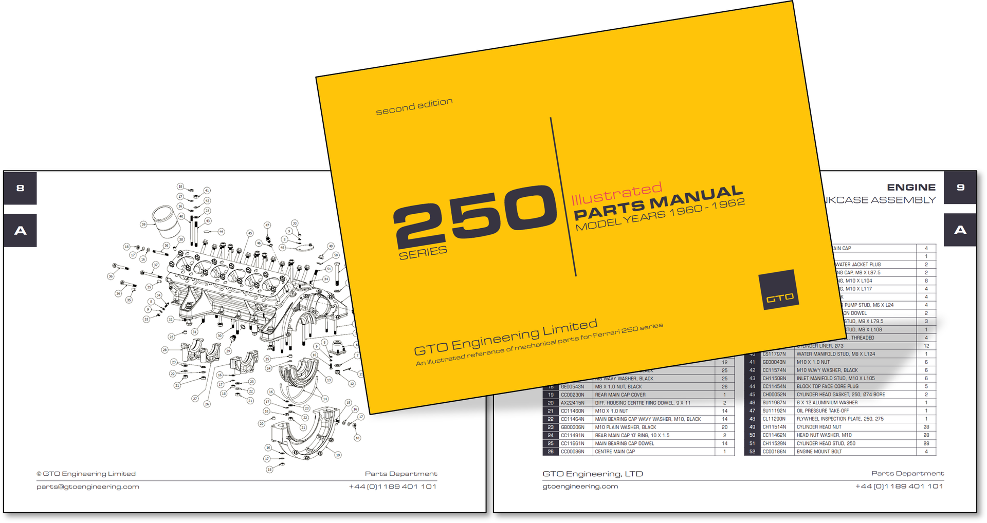 Ferrari 250 Series Technical Schematics Book